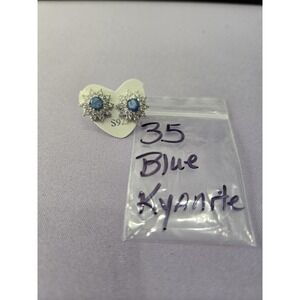 925 Sterling BLUE Kyanite And Crystal Earrings